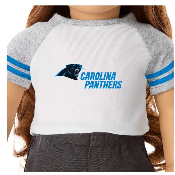 American Girl Doll NFL Carolina PANTHERS FAN TEE + STAR JEGGINGS Football Outfit - Picture 10 of 13